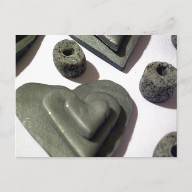Silver Kärlek Hearts Vykort (Framsida)