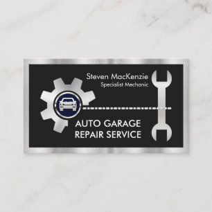 Silver Kedjehjul Nyckel Auto Reparationer Visitkort