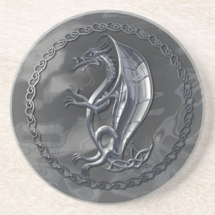 Silver Keltisk Drak Underlägg Sandsten