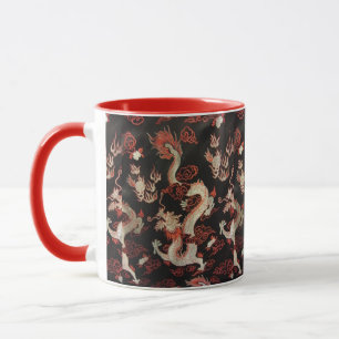 Silver kinesiska draken mugg