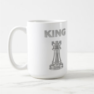 Silver King & Pawn Strängkonst Mugg – Shiny Chess