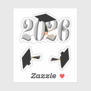 Silver-klass 2026 Studenten Klistermärken