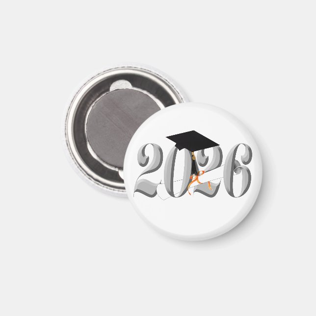Silver-klass 2026 Studenten Magnet (Front/Back)