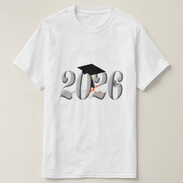 Silver-klass 2026 Studenten T Shirt (Design framsida)