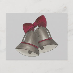 Silver Klockor Bell Spara postkort för datum Meddelande Vykort