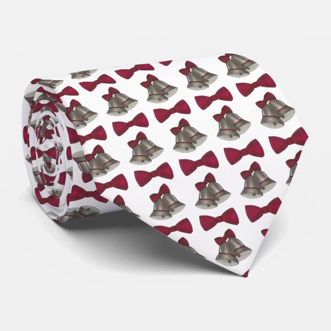 Silver Klockor Bröllop-årsdagen Bow Groom Tie Slips (Rullad)