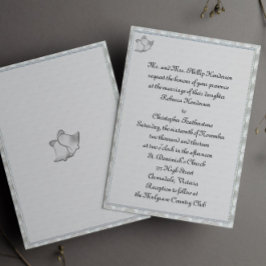 Silver Klockor Bröllop Inbjudningar