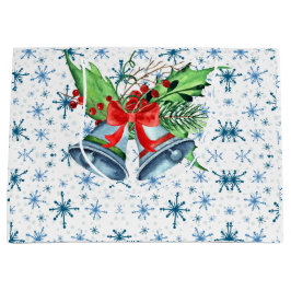 Silver, Klockor, Holly och Blå Snöflingor