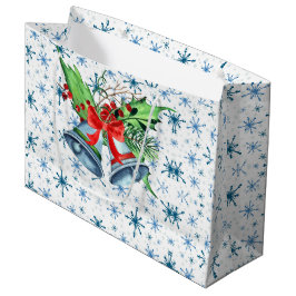 Silver, Klockor, Holly och Blå Snöflingor