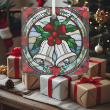 Silver Klockor Red Ribbon Faux-lagat glas