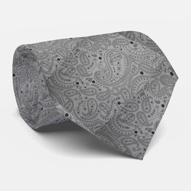 Silver Knight Paisley Tie Slips (Rullad)