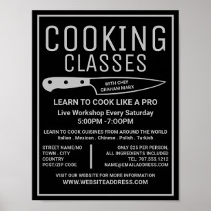 Silver Knivar, Gourmet, reklamklasser för kokning Poster