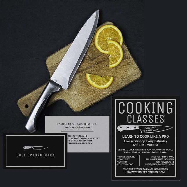 Silver Knivar, Modern Gourmet, Chef, kokning Visitkort (Skapare uppladdad)