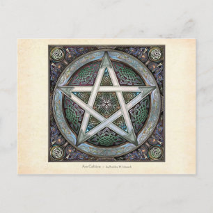 Silver Knotwork Pentacle-vykort Vykort