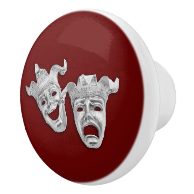 Silver komedi och tragedimasker teater knopp (Höger)