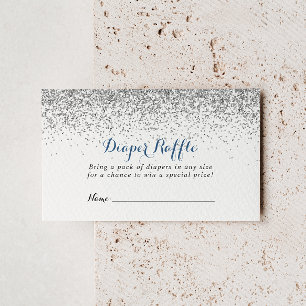 Silver Konfetti minimalistisk nedgång Raffle Bilje Tilläggskort