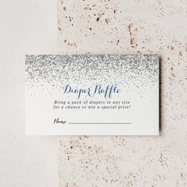 Silver Konfetti minimalistisk nedgång Raffle Bilje Tilläggskort (Skapare uppladdad)