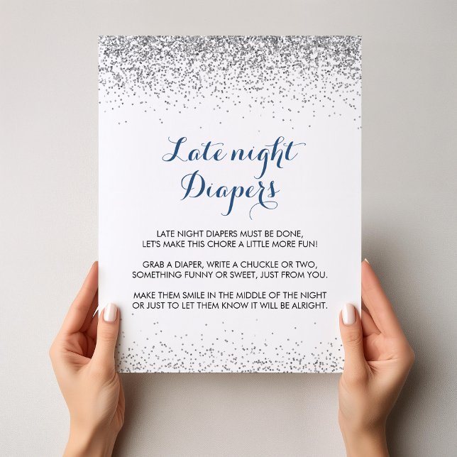 Silver Konfetti minimalistisk sen nattkalkyl Poster (Skapare uppladdad)