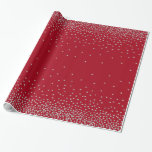 Silver-konfetti över Mörk Röd Helgdag Presentpapper<br><div class="desc">En bild av konfektyr med en faux silver foil metallisk effekt visas över en solid bakgrund. Du kan gärna ändra den här bakgrunden till valfri färg. Det finns även andra alternativ.</div>