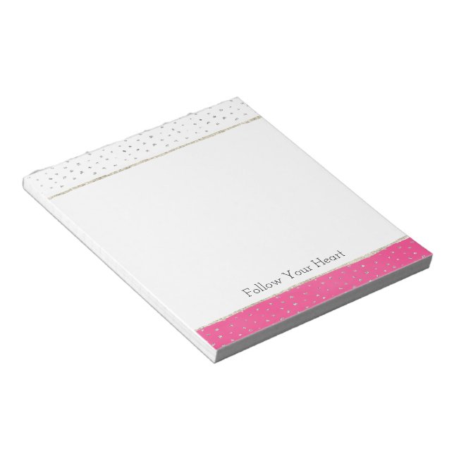 Silver Konfetti Rosa Ombre Vattenfärg Anteckningsblock (Vinklad)