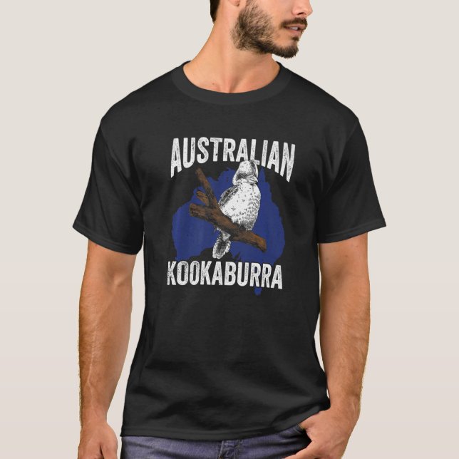 Silver Kookaburra Australien Karta Australian Aust T Shirt (Framsida)
