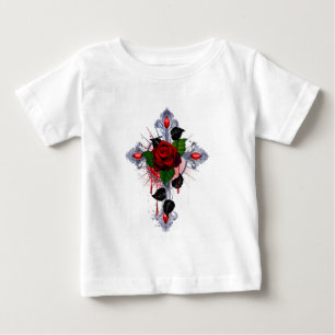 Silver Kor med Röd ros T Shirt