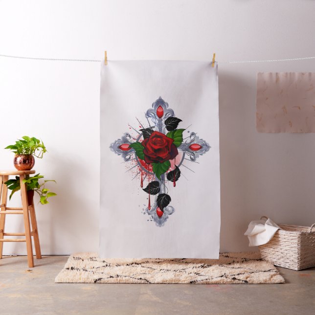 Silver Kor med Röd ros Tyg (In Situ)