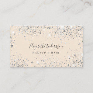 Silver kräm glitter dammmakning hårskönhet visitkort
