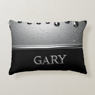 Silver Krom Dropp Gary Namn Modern Lyx Prydnadskudde