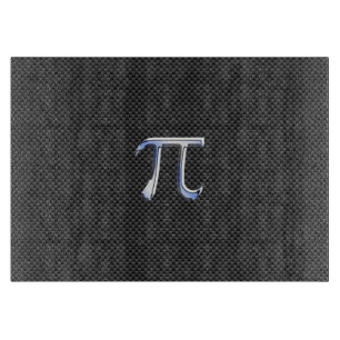 Silver Krom som Pi-symbol på kolfiberutskrift
