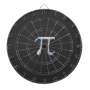 Silver Krom som Pi-symbol på kolfiberutskrift Piltavla