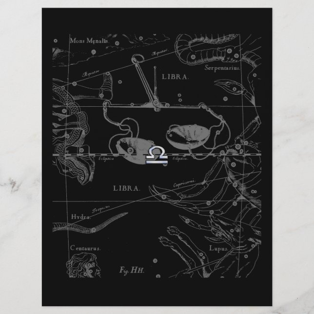 Silver Krom som Vågen Zodiac tecken på Hevelius (Framsida)