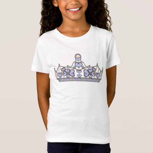 Silver krona av hjärtdiamanter t shirt (Framsida)