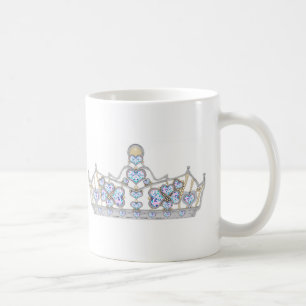 silver krona i hjärtdiamanter, ljusa mode kaffemugg