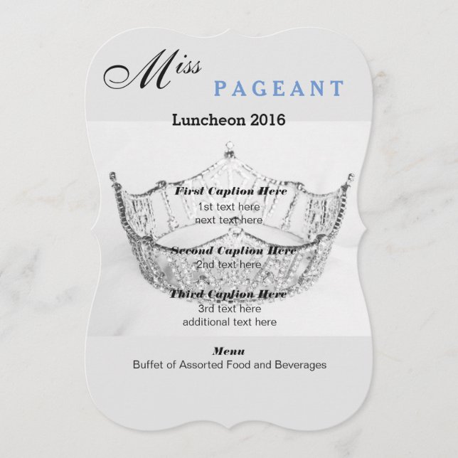 Silver Krona Luncheon-programkort Meny (Framsida)