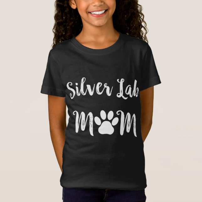 Silver Lab Mamma Hund älskare T Shirt (Framsida)