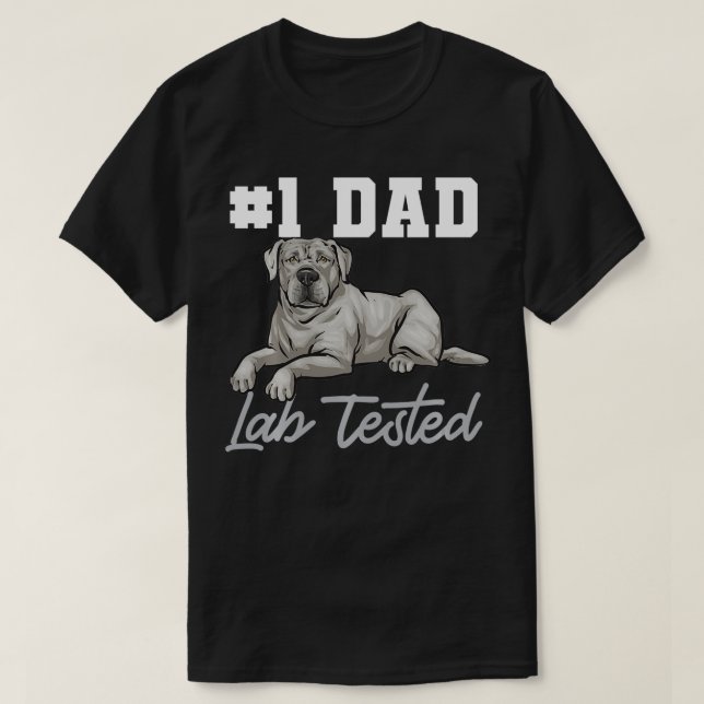 Silver Labrador Retriever Pappa Silver Lab Testat T Shirt (Design framsida)