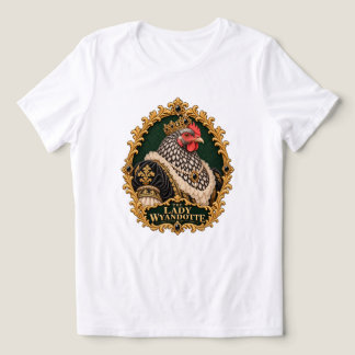Silver Laced Wyandotte Dam Vintage Kyckling Porträ T Shirt