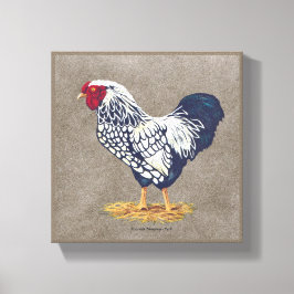 Silver Laced Wyandotte Tupp Canvastryck