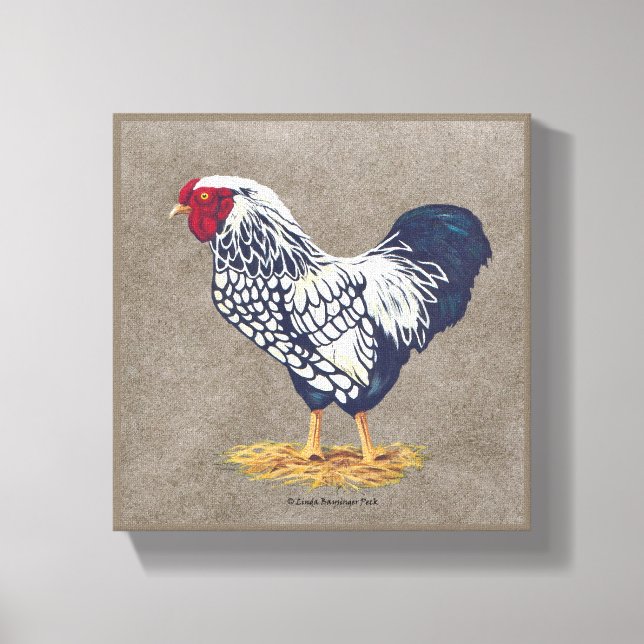 Silver Laced Wyandotte Tupp Canvastryck (Framsida)