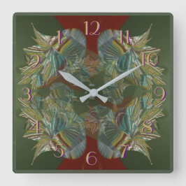 Silver langer bakåtriktade 3 tar tid på fyrkantig klocka