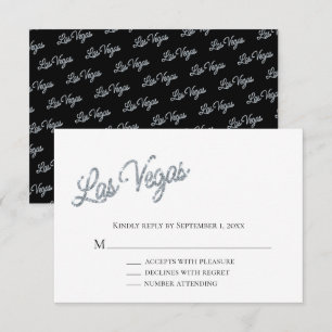 Silver Las Vegas Sparkles Bröllop OSA Inbjudningar