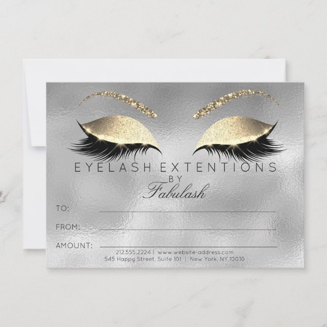 Silver Lashes Extension Smink Certifikat Gåva (Framsida)