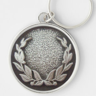 Silver Laurel Rund Silverfärgad Nyckelring