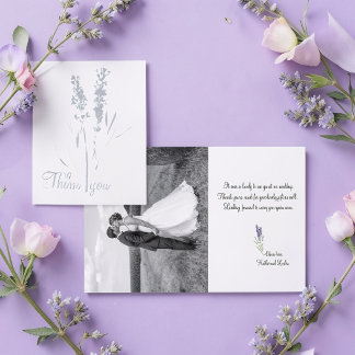 silver lavendel -lägg till bröllopsfoto folierat kort
