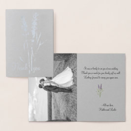 silver lavender - lägg till bröllop-foto folierat kort