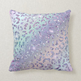 *~* Silver Lavender Leopard Glitter Animal Print Kudde