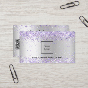 Silver Lavender QR-kod Visitkort