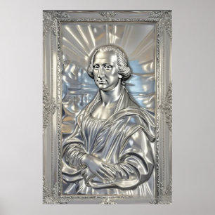 Silver Legacy George Washington i Mona Lisa Stil Poster