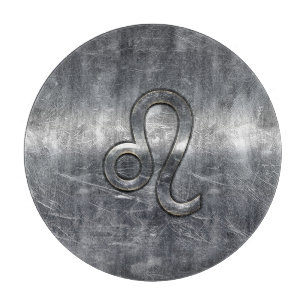 Silver Leo Zodiac Logga in Grunge Distress Stil
